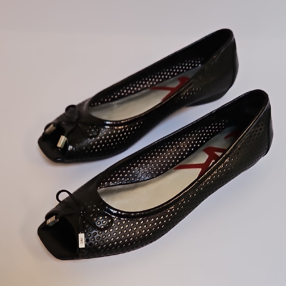 Anne Klein Sport Black Perforated Flats